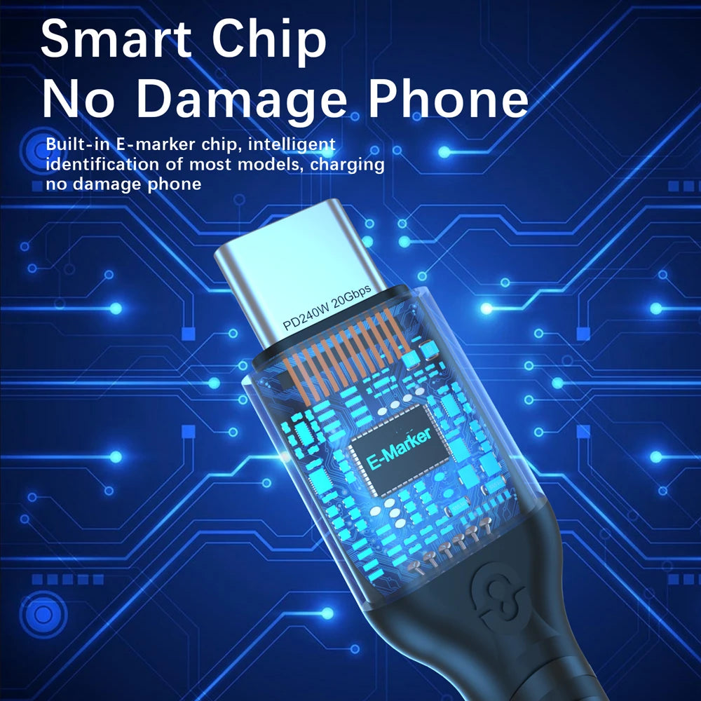 Full function 20Gbps Type C Cable USB3.2 gen2 *2 USB C 20G Data Transfer Cord USB 3 240W Fast Charge Cable 4K For Hub MacBook 3m