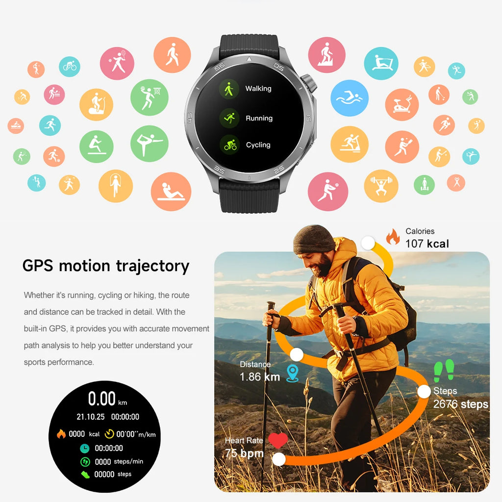 2025New For OPPO Watch X2 Smart Watch Men GPS Track Compass AMOLED Screen Bluetooth Call Heart Rate IP68 Waterproof Smartwatches