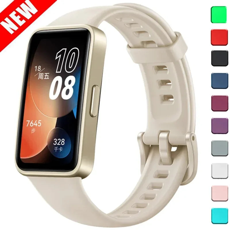 Soft Sport Watch Bands For Huawei Band 10 9 8 NFC Replacement Wrist Silicone Bracelet on Smart band 9 10 Watch Strap Accessories