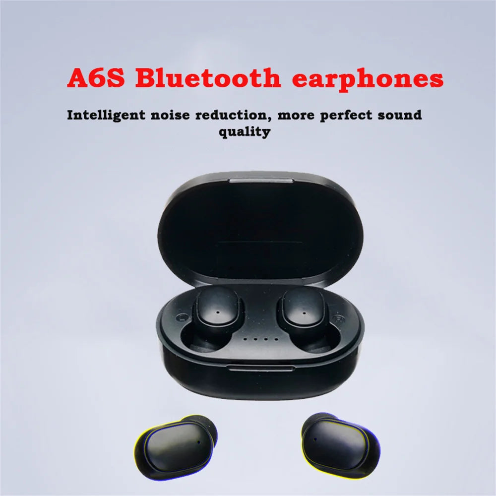 A6S Fone TWS Wireless Bluetooth Headset with Mic Earbuds for Xiaomi Noice Cancelling Earphone Bluetooth Headphones