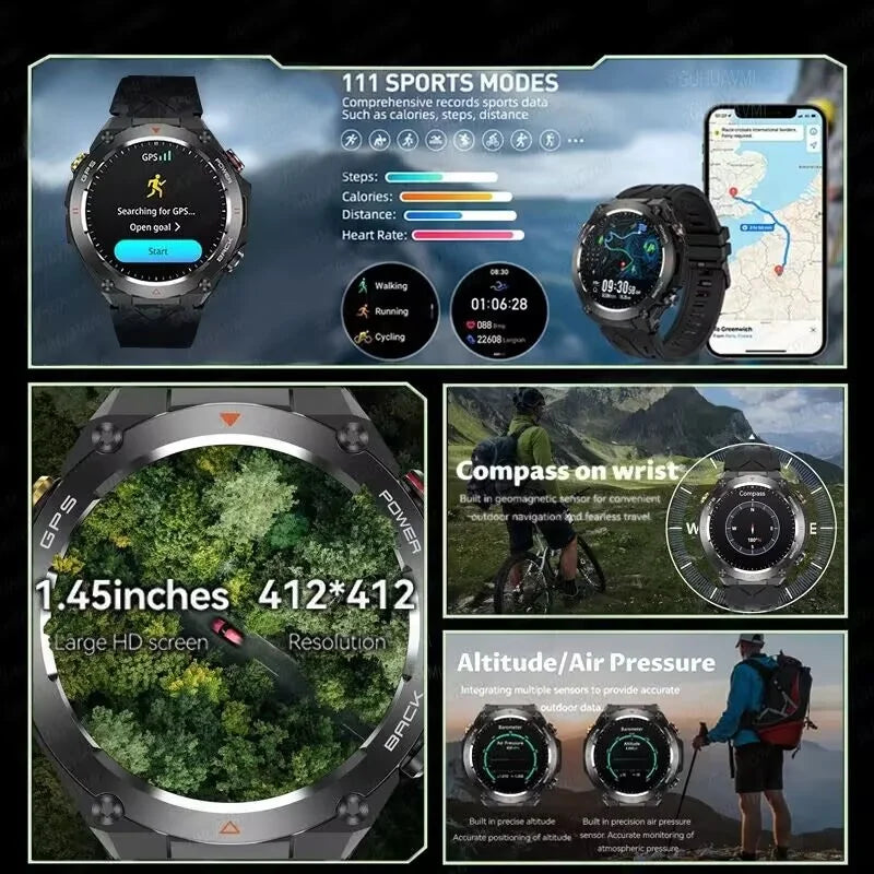NNEOBA GPS Sports Smart Watch Black