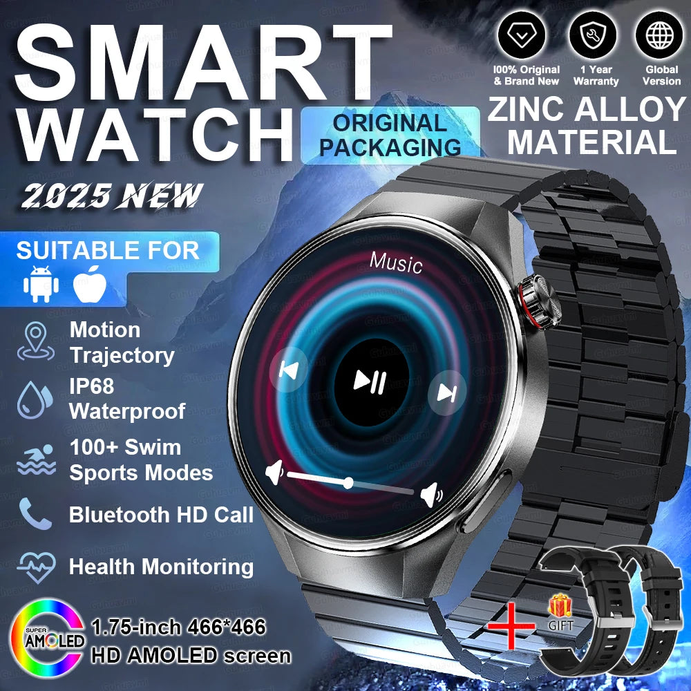 2025 New Watch G5 PlUS Smart Watch Men 1.75" HD AMOLED Screen GPS Track Heart Rate Bluetooth Call Compass SmartWatch