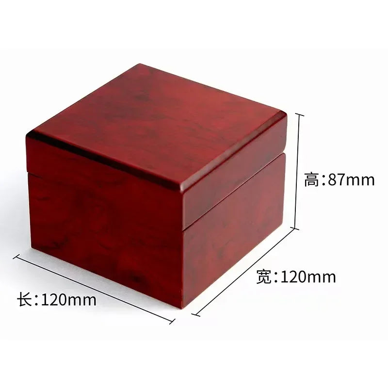 High-end Red Wooden Matte Red Watch Packaging Box Atmospheric Flip-Top Jewelry Watch Box Suitable for NH35 NH36 Watch Box Case