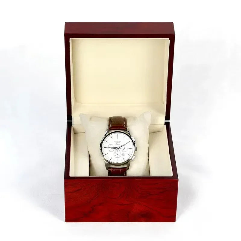 High-end Red Wooden Matte Red Watch Packaging Box Atmospheric Flip-Top Jewelry Watch Box Suitable for NH35 NH36 Watch Box Case
