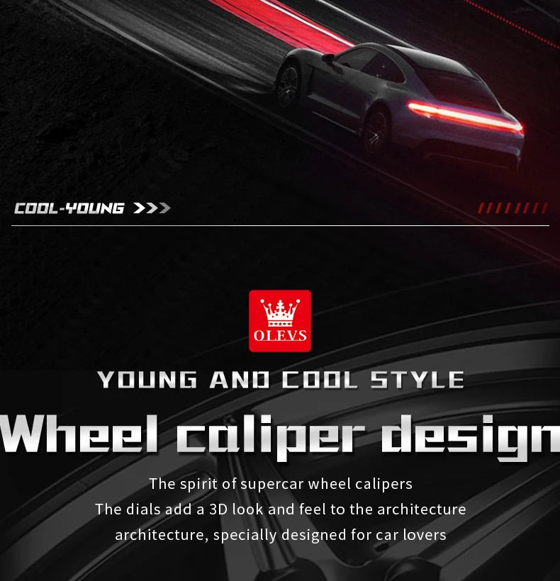 OLEVS 9937 Mens Watch Original Rotatable Wheel Hub Dial Fashion Trend Quartz Watch Waterproof Luminous Stainless Steel Reloj