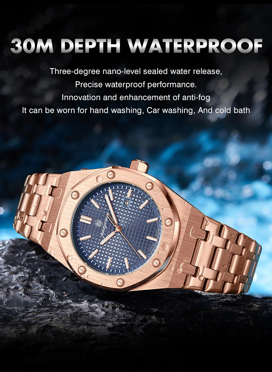 PAAZOMU Top Luxury Man Watch Waterproof Luminous Date Men Watch Stainless Steel Male Clock Sport Fashion Men's Quartz Watches