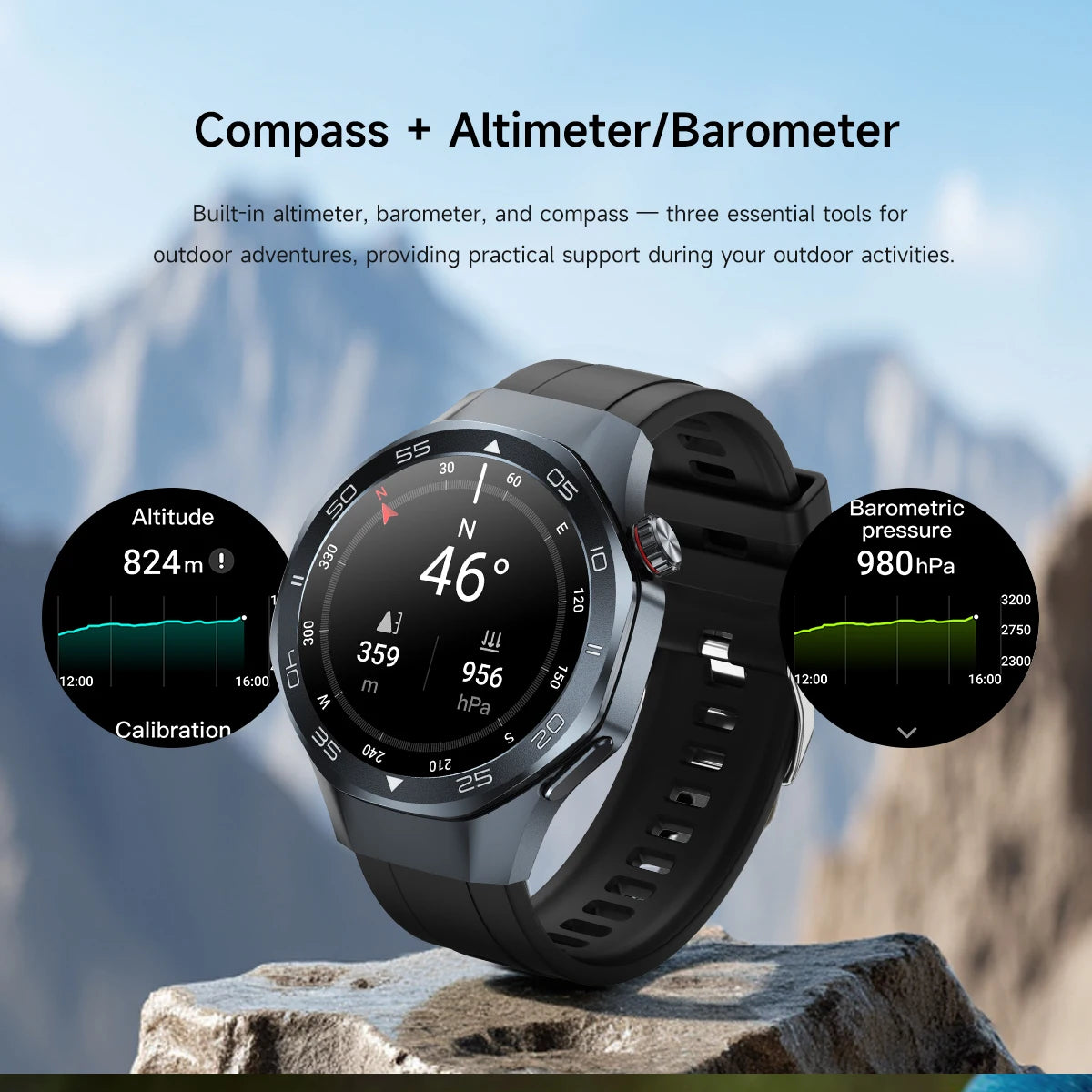 2025 New Watch5 GPS Sports Smart Watch 1.53-inch Sapphire Glass HD Screen Compass Heart Rate Bluetooth Call Smartwatch Men Women