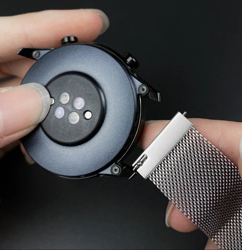 20 22mm Milanese Loop For Samsung watch 3 4 5 6/Active 2/S3 WatchBand For Garmin Forerunner 55 158 245 645 965 265 745 SQ2 MUSIC