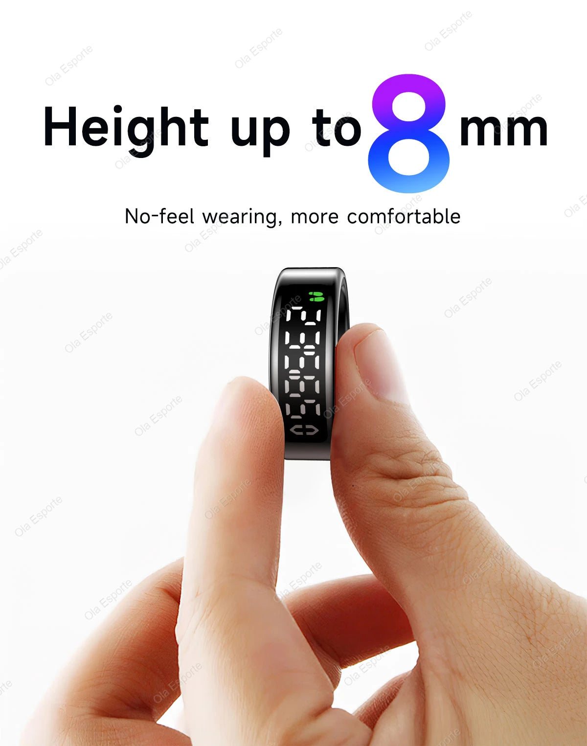 New R12 Wireless Smart Ring Men Women LED Display Screen Heart Rate Blood Oxygen Health Monitor Sport 5ATM Waterproof Smartring