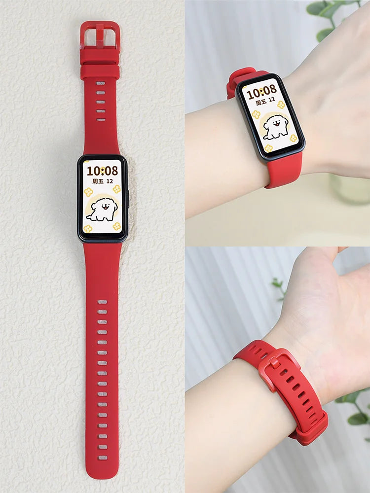 Soft Sport Watch Bands For Huawei Band 10 9 8 NFC Replacement Wrist Silicone Bracelet on Smart band 9 10 Watch Strap Accessories