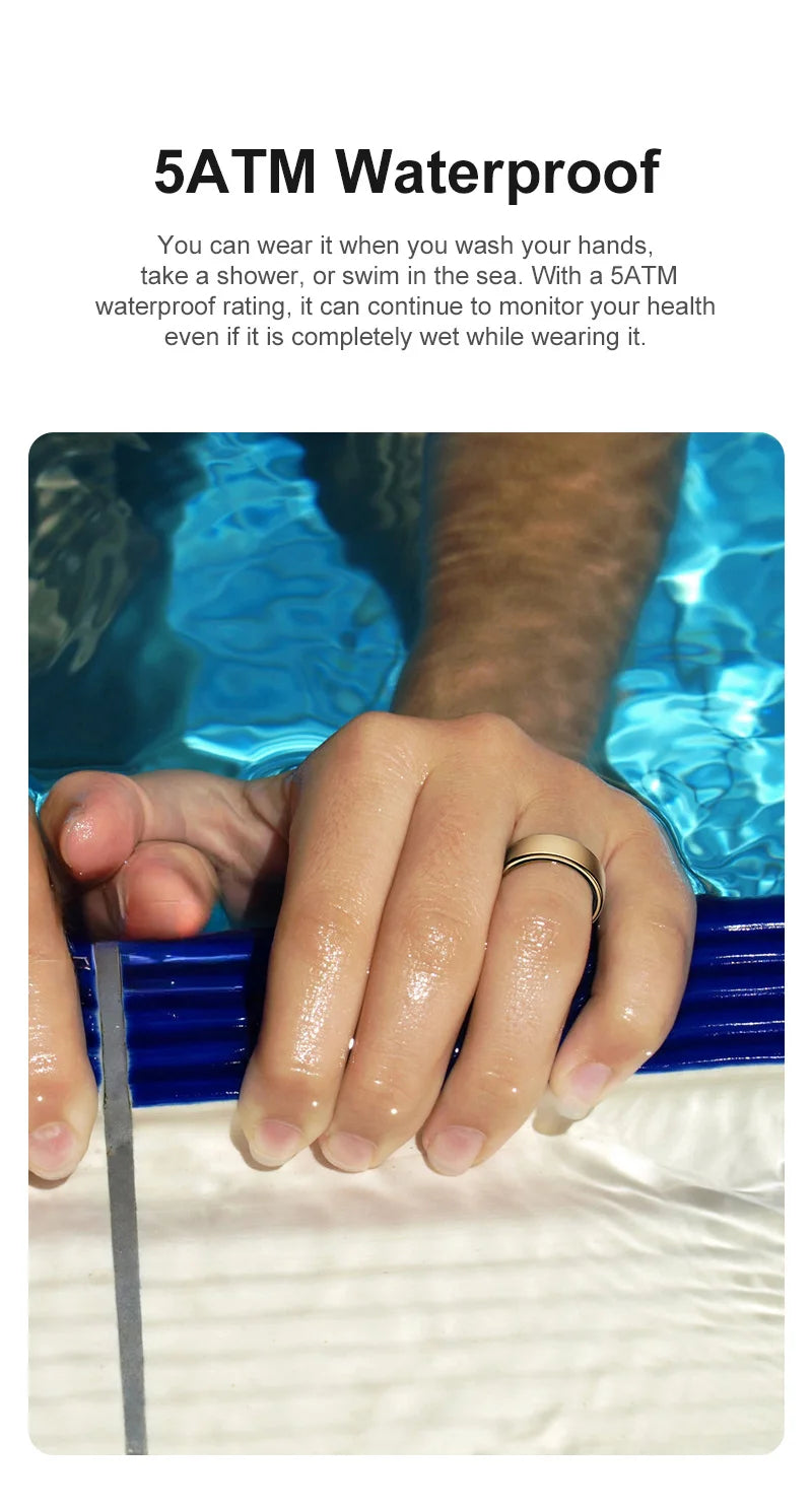 Uhoofit R10 Smart Ring with Charging Dock Men Women Health Sleep Heart Rate Monitoring IP68 & 5ATM Waterproof Multi-sport Mode