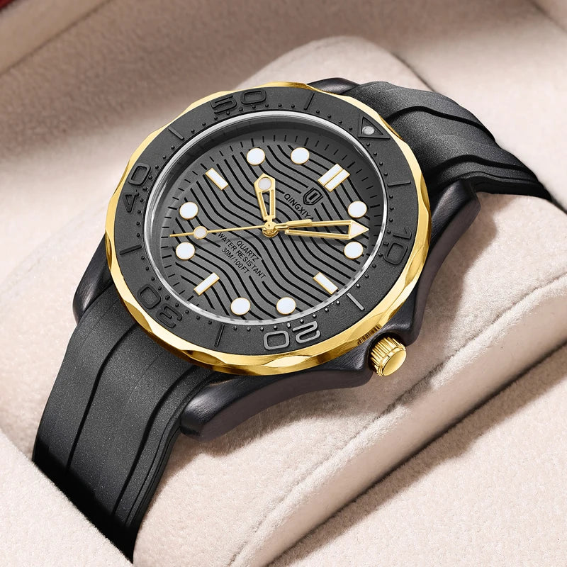 QINGXIYA Mens Watches Top Brand Luxury Watch Men Silicone Military Sports Waterproof Date Quartz Watch For Men Relogio Masculino