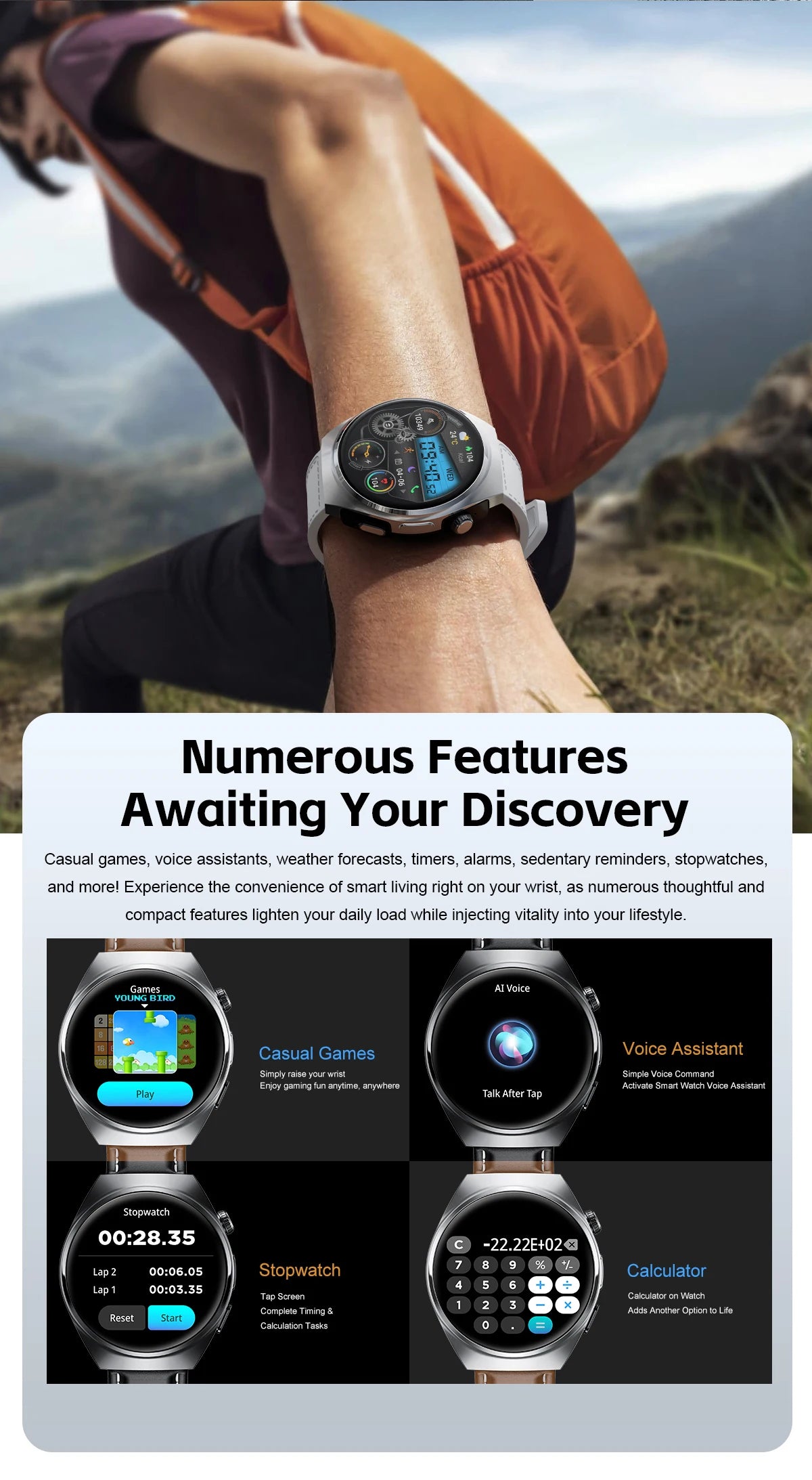 2025 New Original Smart Watch 2 in 1 Earbuds Watches 360*360 AMOLED Call Health Monitor Sport Tracker NFC Waterproof Smartwatchs