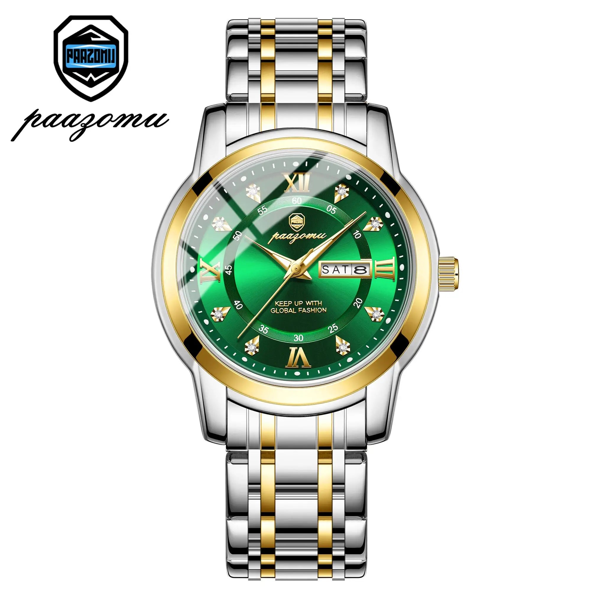 POEDAGAR Business Men Watch Date Week Waterproof Luminous Luxury Man Wristwatch Sports Stainless Steel Men's Quartz Watches Male
