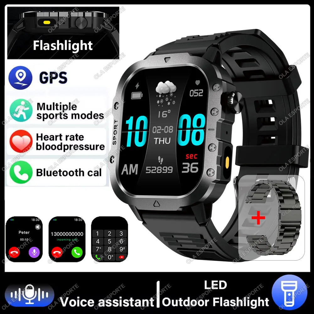2025 Smartwatch Men Bluetooth Call Heart Rate Health Monitor AI Voice Waterproof Sport GPS Tracker Smart Watches For Android IOS