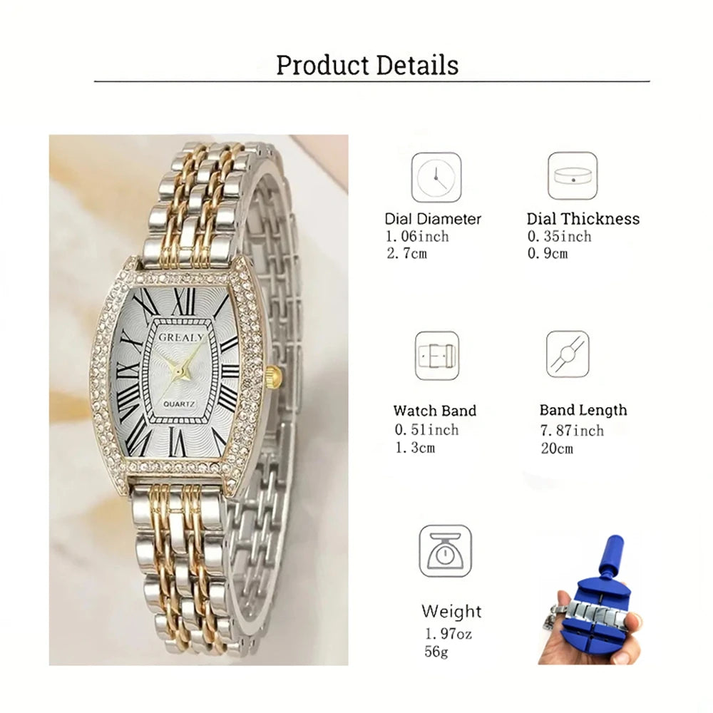 New Women Watch Luxury Rhinestone Watch Fashion Casual Watch Roman Scale Women Quartz Wristwatch Ladies Clock Relogio Feminino