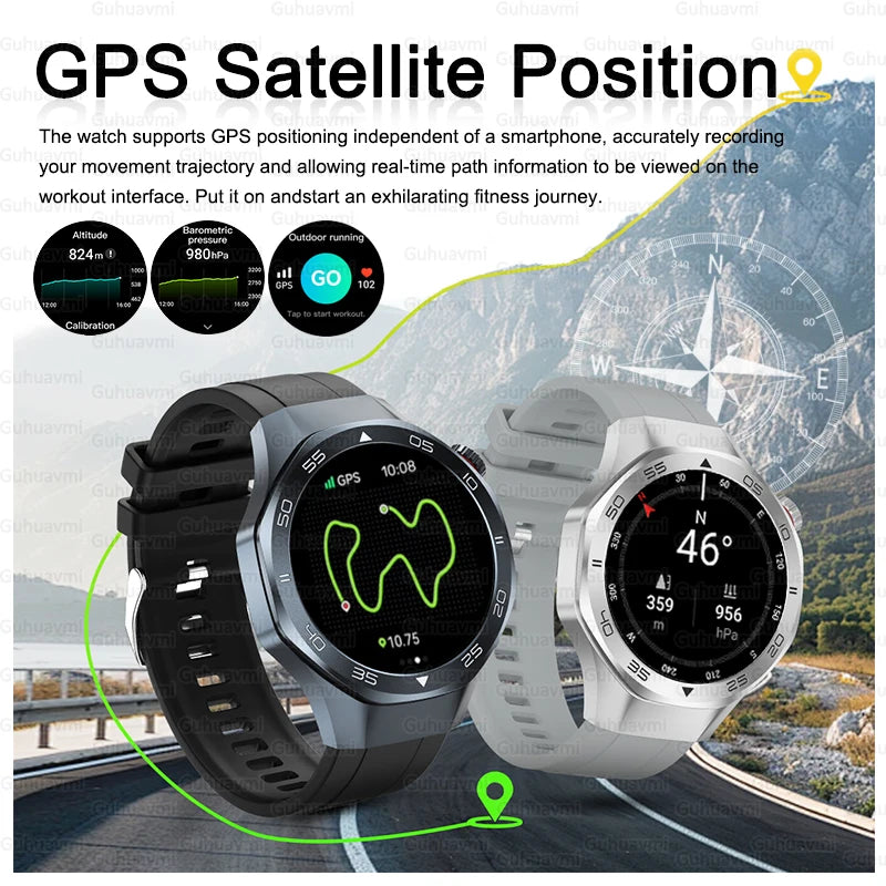 2025 New GPS Trackr GT5 Pro SmartWatch Men Heart Rate Bluetooth Call Compass 3ATM Waterproof Outdoor Sports Smart Bracelet Women