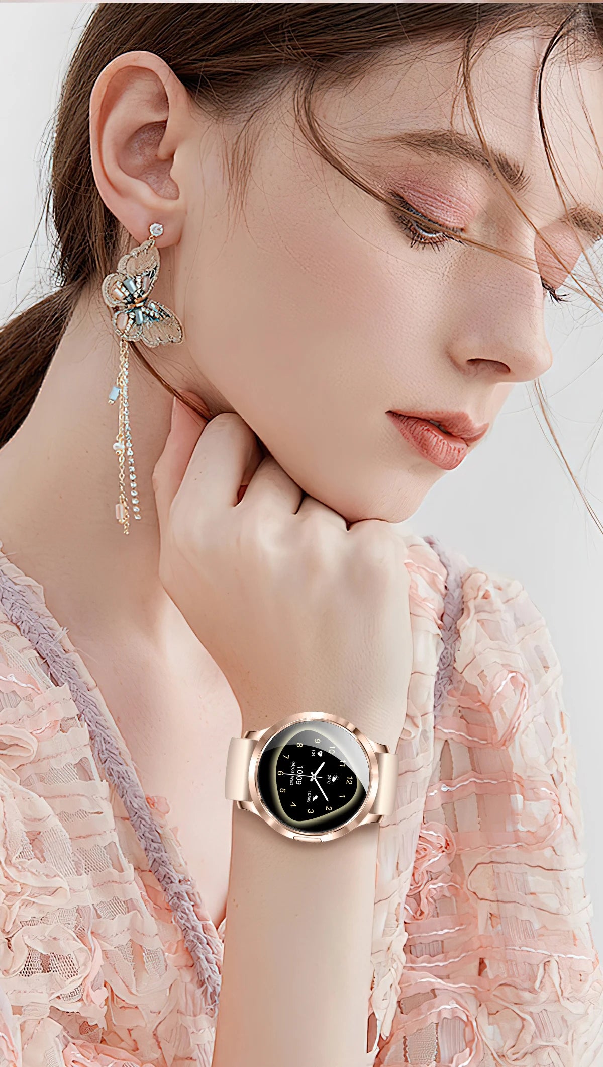 New Smart Watch Women 1.32"Ultra-thin AMOLED HD Screen Sport Fitness Bracelet Custom Watch Face Bluetooth Call Luxury Smartwatch