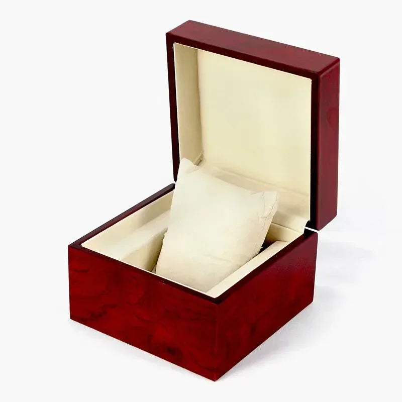 High-end Red Wooden Matte Red Watch Packaging Box Atmospheric Flip-Top Jewelry Watch Box Suitable for NH35 NH36 Watch Box Case