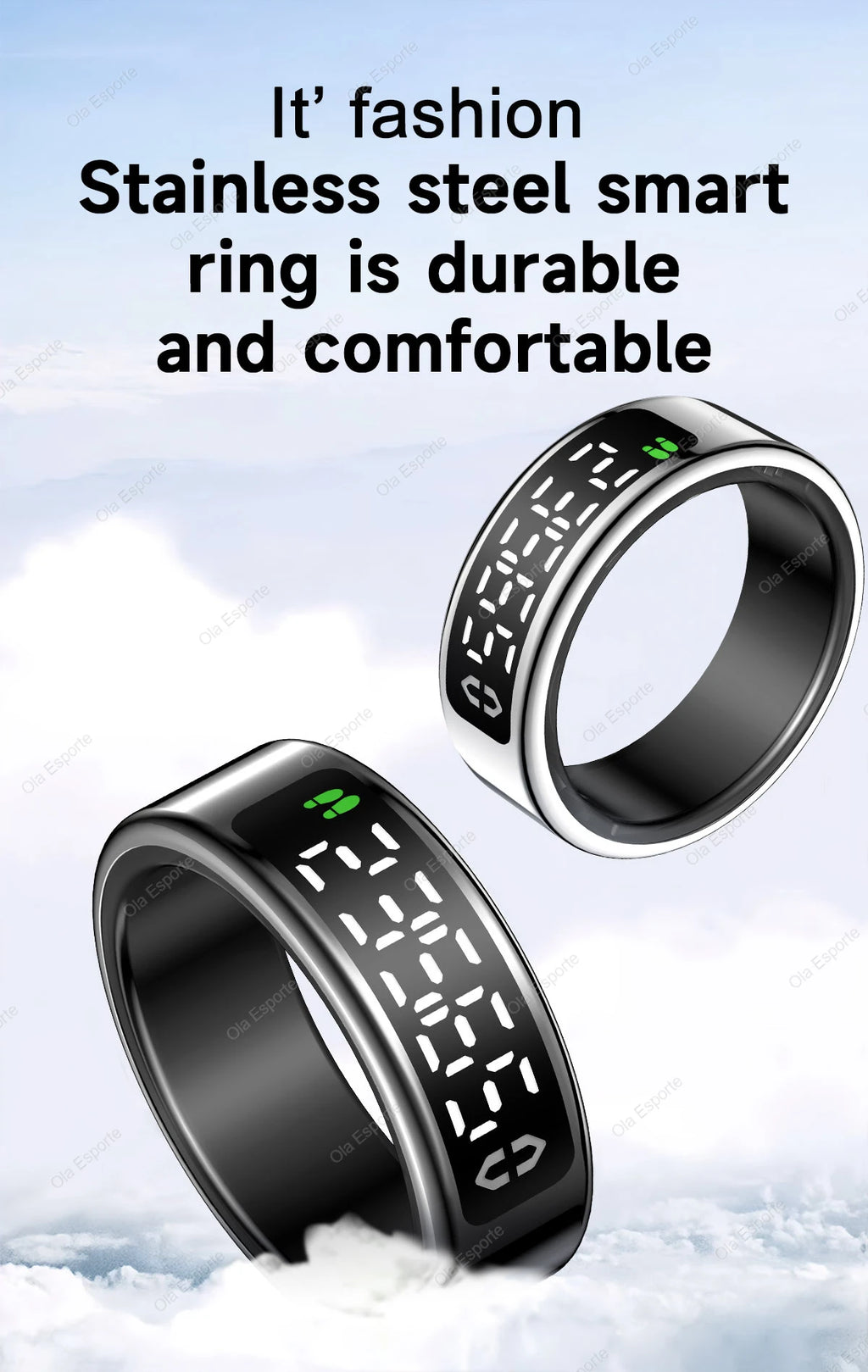New R12 Wireless Smart Ring Men Women LED Display Screen Heart Rate Blood Oxygen Health Monitor Sport 5ATM Waterproof Smartring