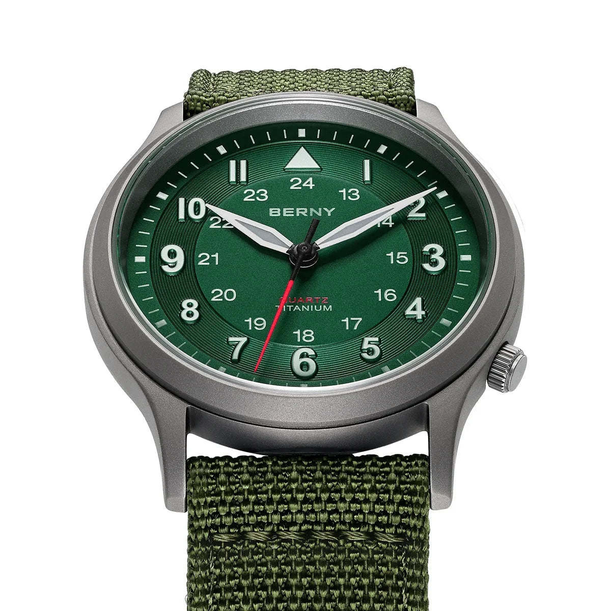 BERNY Titanium Watches for Men Super Luminous Sapphire Field Pilot Men's Watch Outdoor Quartz Wristwatch Lightweight 5ATM