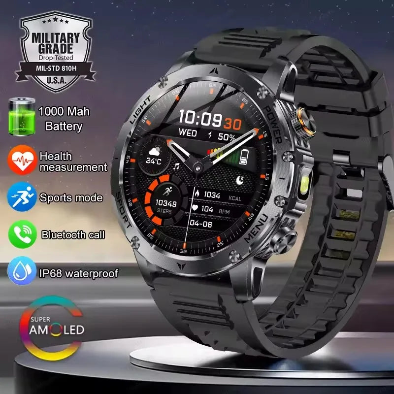 T-Rex 3 Military Grade 1000mAh Battery Smart Watch IP68 Waterproof GPS Bluetooth call AMOLED HD Men Sports 2025 New Smartwatch
