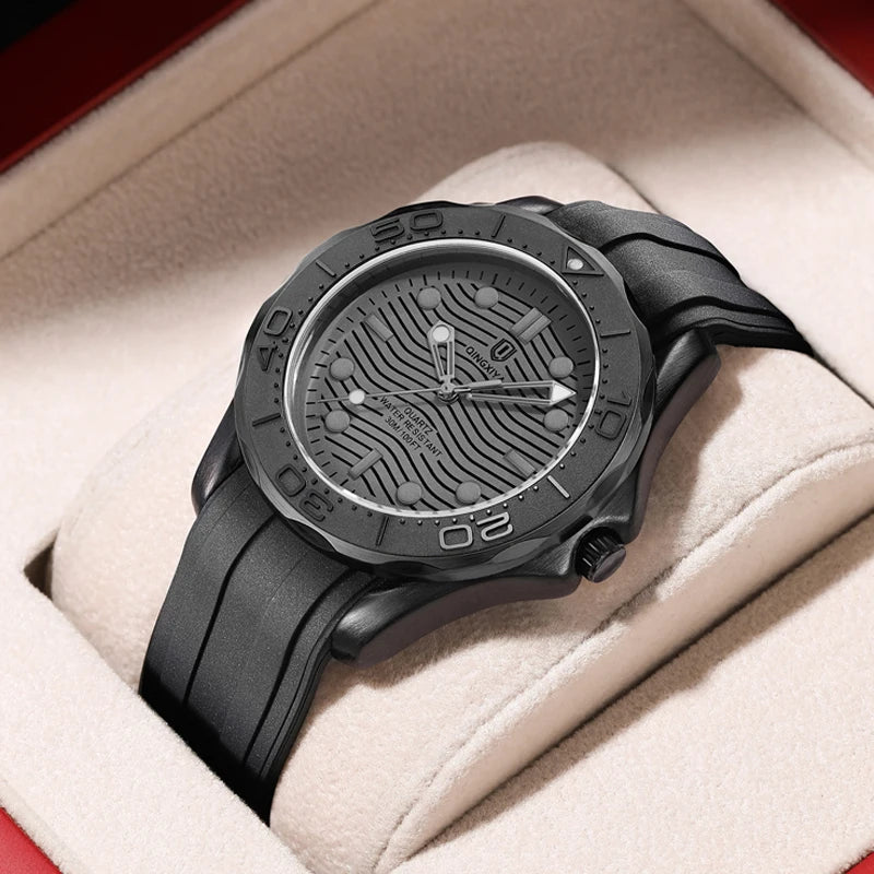 QINGXIYA Mens Watches Top Brand Luxury Watch Men Silicone Military Sports Waterproof Date Quartz Watch For Men Relogio Masculino