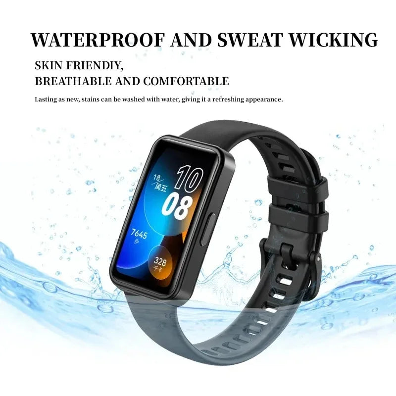 Soft Sport Watch Bands For Huawei Band 10 9 8 NFC Replacement Wrist Silicone Bracelet on Smart band 9 10 Watch Strap Accessories