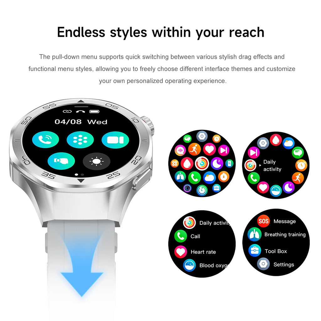 2025 New GPS Trackr GT5 Pro SmartWatch Men Heart Rate Bluetooth Call Compass 3ATM Waterproof Outdoor Sports Smart Bracelet Women