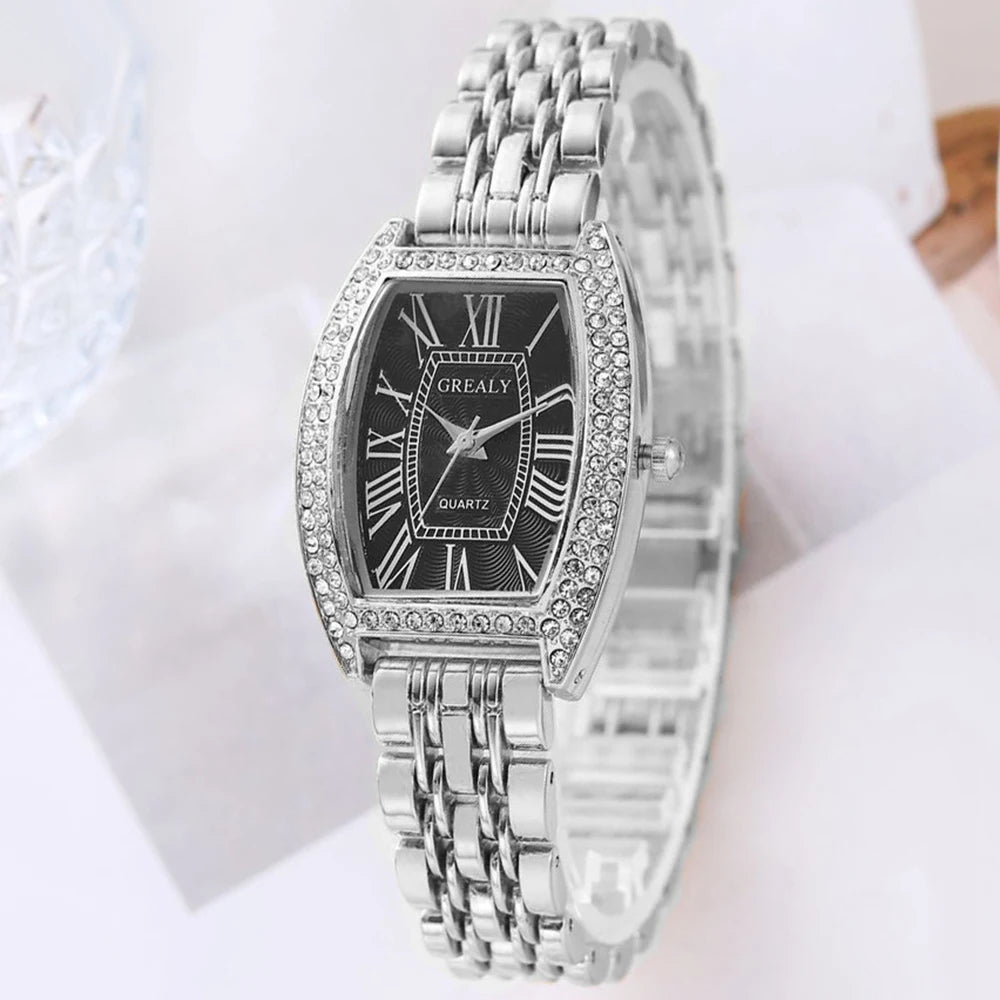 New Women Watch Luxury Rhinestone Watch Fashion Casual Watch Roman Scale Women Quartz Wristwatch Ladies Clock Relogio Feminino