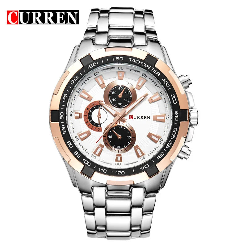 2022 CURREN Top Brand Quartz Watch Men Waterproof Sport Military Wristwatch Men Business Stainless Steel Male Clock Reloj Hombre