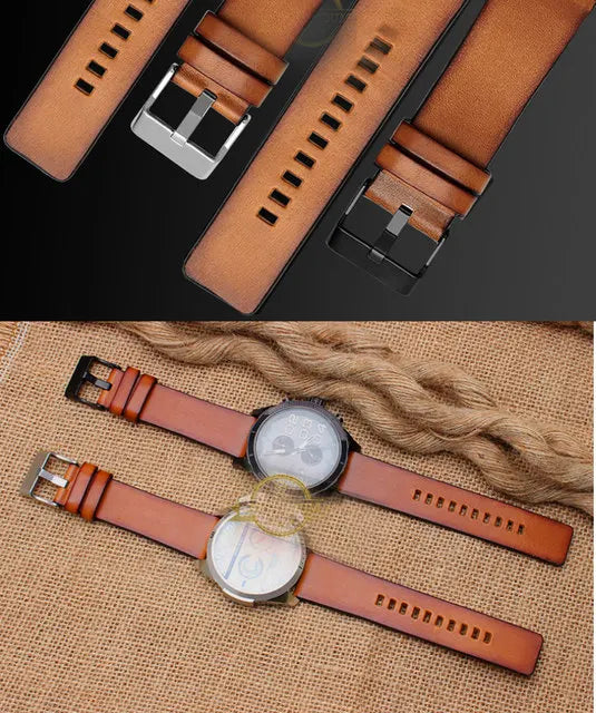 Genuine Leather watch strap For Diesel Dz7406 Dz7408 Dz4476 Dz4343 Cowhide WatchBand wristband bracelet Accessories 22 24mm 26mm