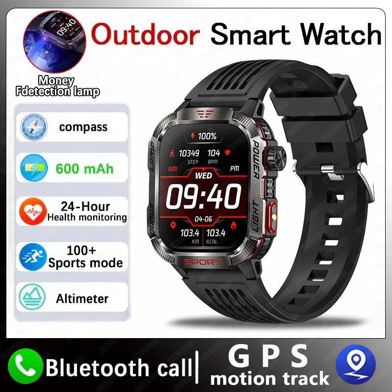 NNEOBA LED Flashlight Smart Watch Black