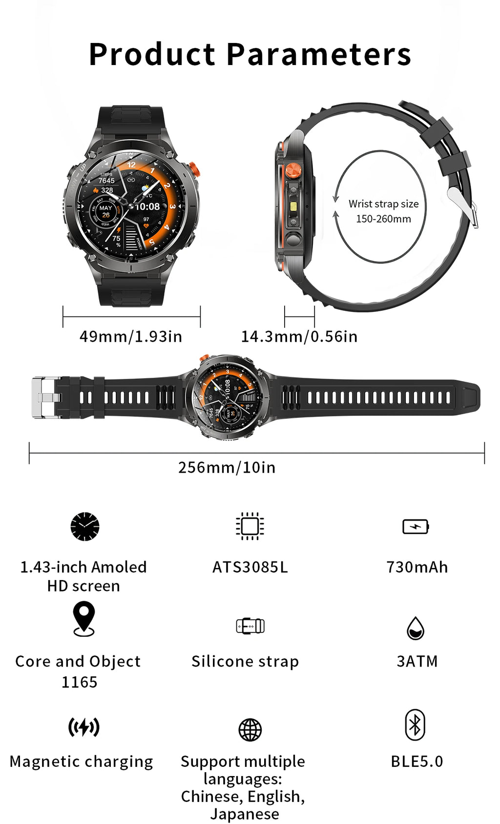 2025 New For Xiaomi IOS Ultra GPS Smart Watch 10ATM Waterproof Built-in Dual-band GNSS Compass Military Sport Men SWIM Bracelet