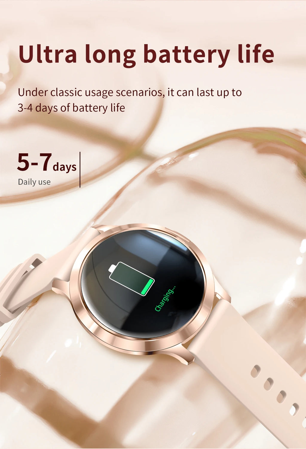 New Smart Watch Women 1.32"Ultra-thin AMOLED HD Screen Sport Fitness Bracelet Custom Watch Face Bluetooth Call Luxury Smartwatch