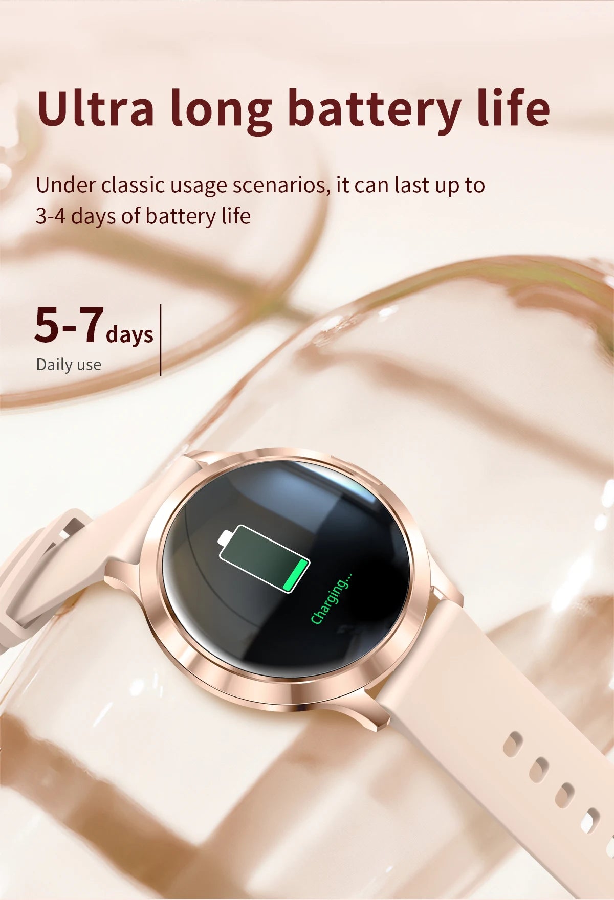New Smart Watch Women 1.32"Ultra-thin AMOLED HD Screen Sport Fitness Bracelet Custom Watch Face Bluetooth Call Luxury Smartwatch