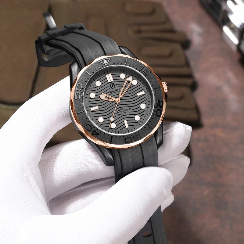 QINGXIYA Mens Watches Top Brand Luxury Watch Men Silicone Military Sports Waterproof Date Quartz Watch For Men Relogio Masculino