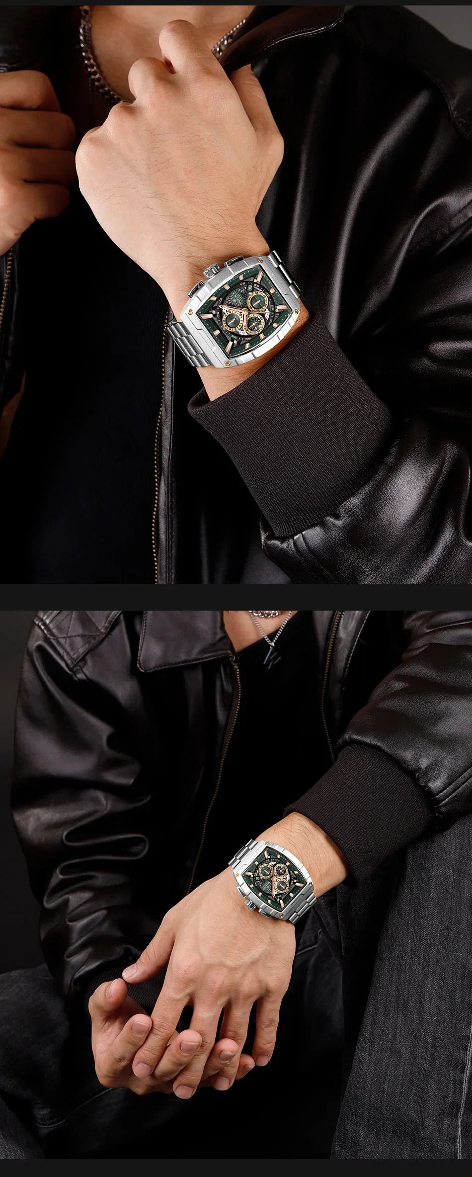 NAVIFORCE Top Brand Men's Watches Luxury Tonneau Quartz Wristwatch Waterproof Chronograph Watch for Men 2025 Auto Date Clock