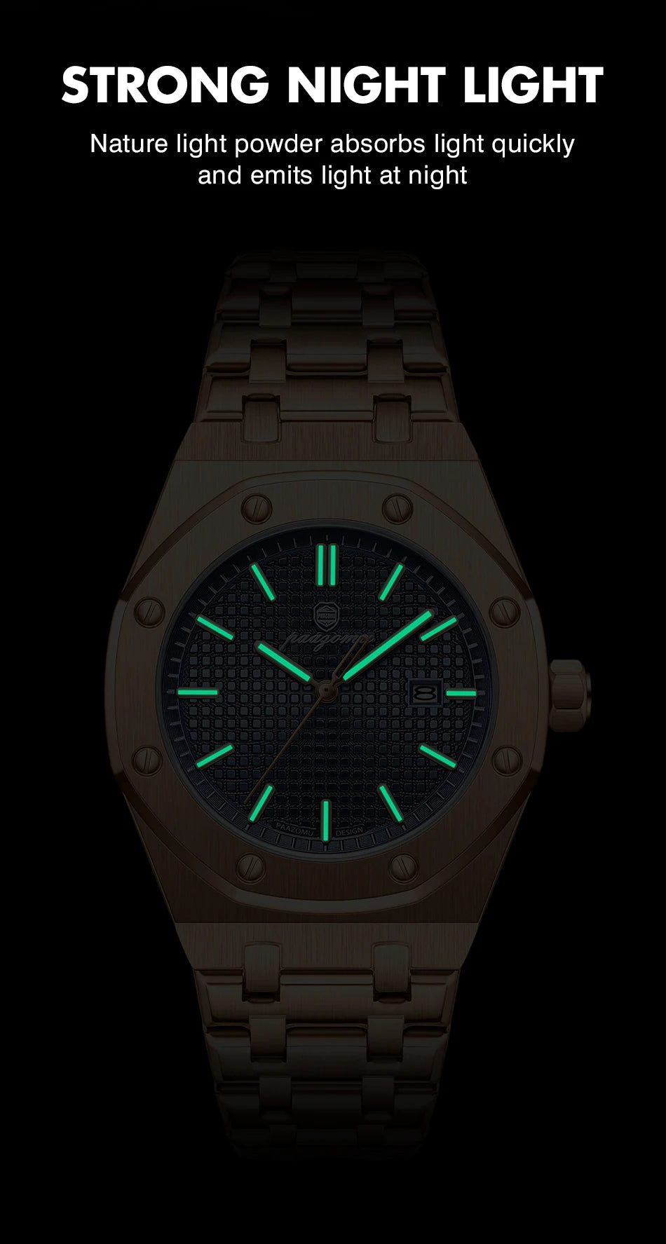 PAAZOMU Top Luxury Man Watch Waterproof Luminous Date Men Watch Stainless Steel Male Clock Sport Fashion Men's Quartz Watches