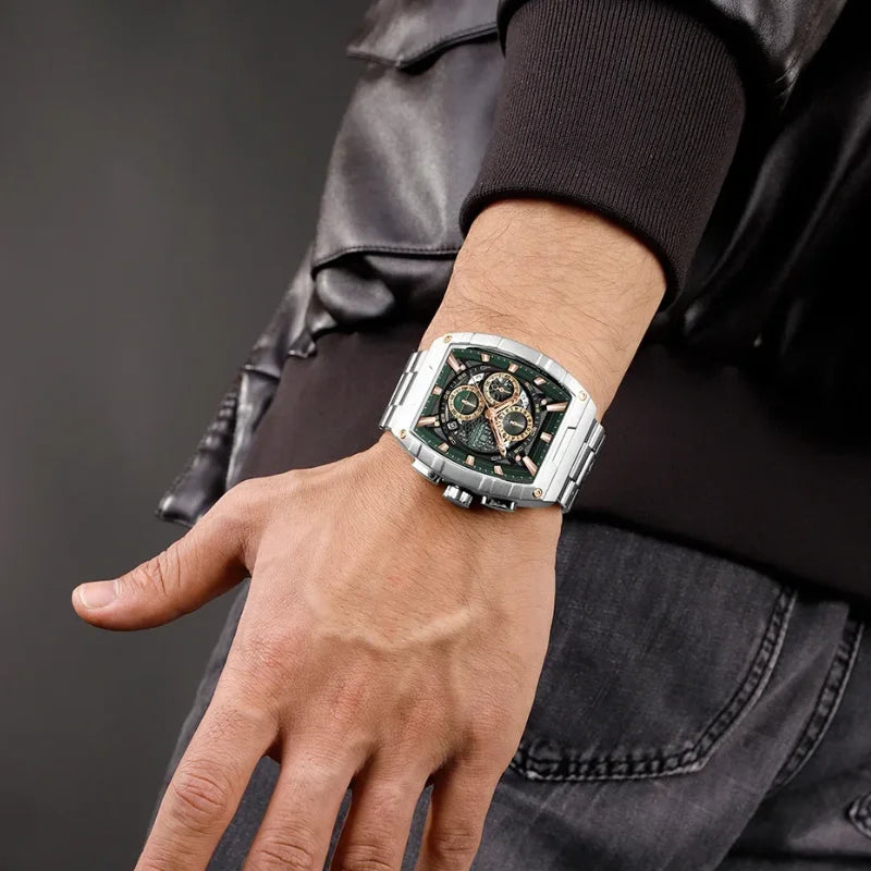 NAVIFORCE Top Brand Men's Watches Luxury Tonneau Quartz Wristwatch Waterproof Chronograph Watch for Men 2025 Auto Date Clock