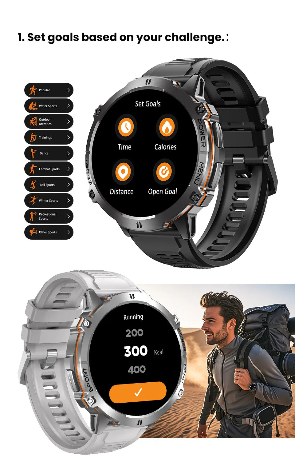 2025New T-Rex 3 GPS SmartWatch 1000mAh Battery AMOLED HD Men 10ATM&IP69K Waterproof Outdoor Fitness Military Call smart bracelet
