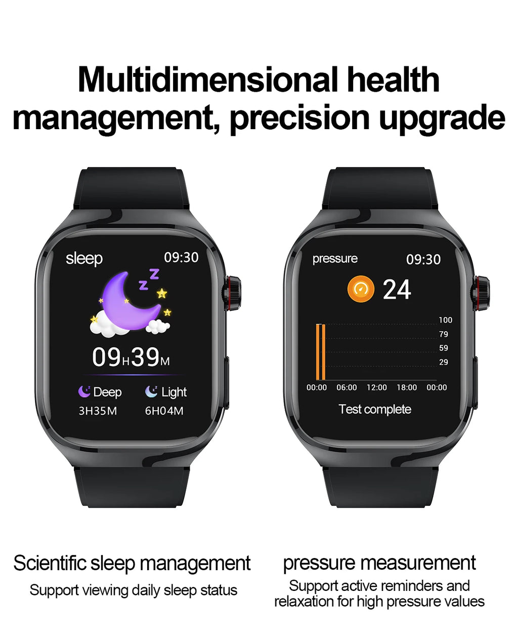 New Blood Pressure Uric Acid Body Fat Smartwatch Micro Physical Examination Five Organ Health Watches Bluetooth Call Smart Watch