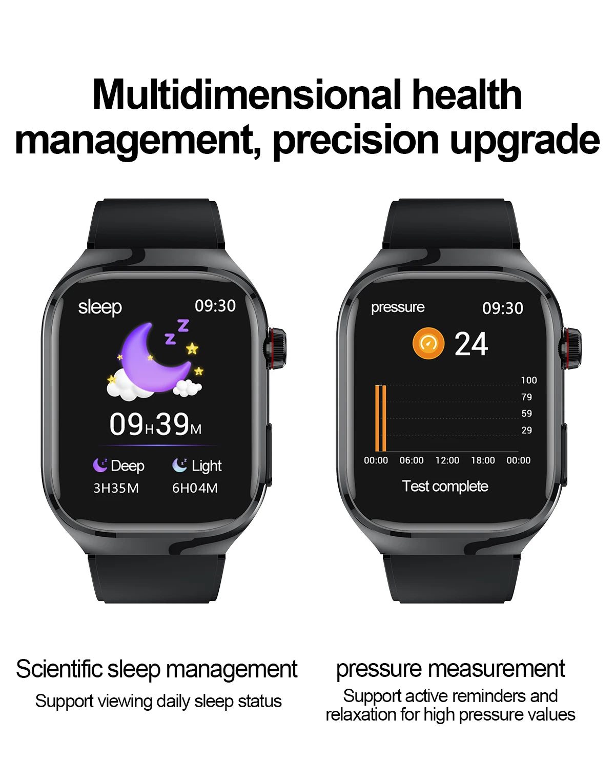 New Blood Pressure Uric Acid Body Fat Smartwatch Micro Physical Examination Five Organ Health Watches Bluetooth Call Smart Watch