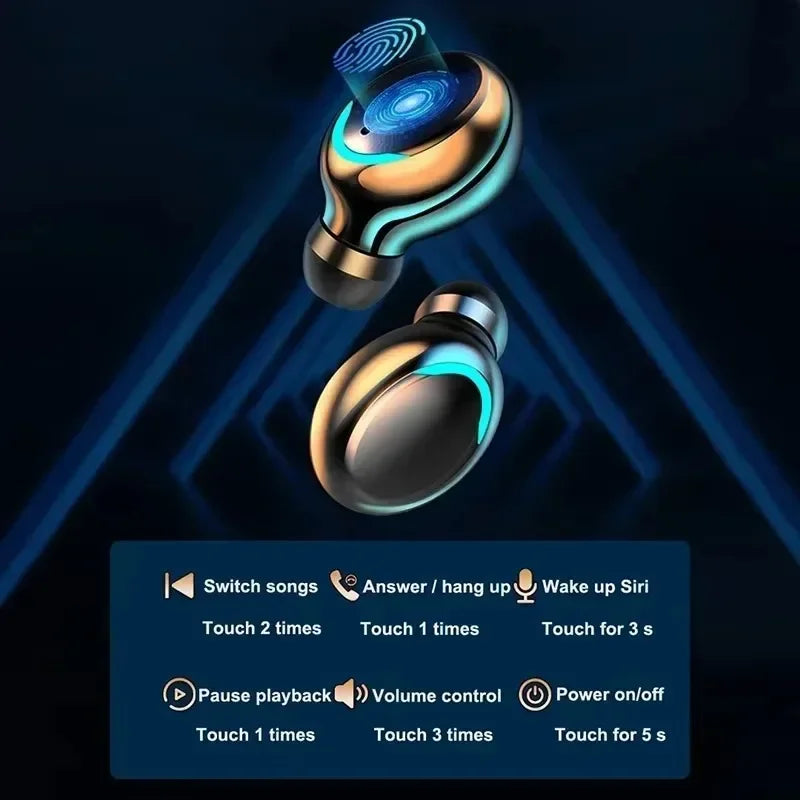 F9 Wireless Earphones Bluetooth Stereo Headphones Sport Waterproof Noise Reduction Wireless Earbuds with Mic for Lenovo Earphone