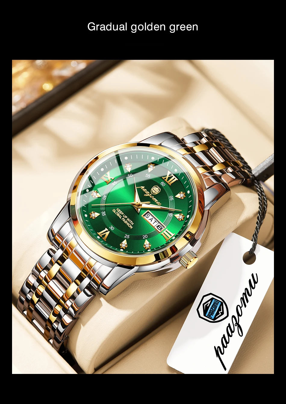 POEDAGAR Business Men Watch Date Week Waterproof Luminous Luxury Man Wristwatch Sports Stainless Steel Men's Quartz Watches Male