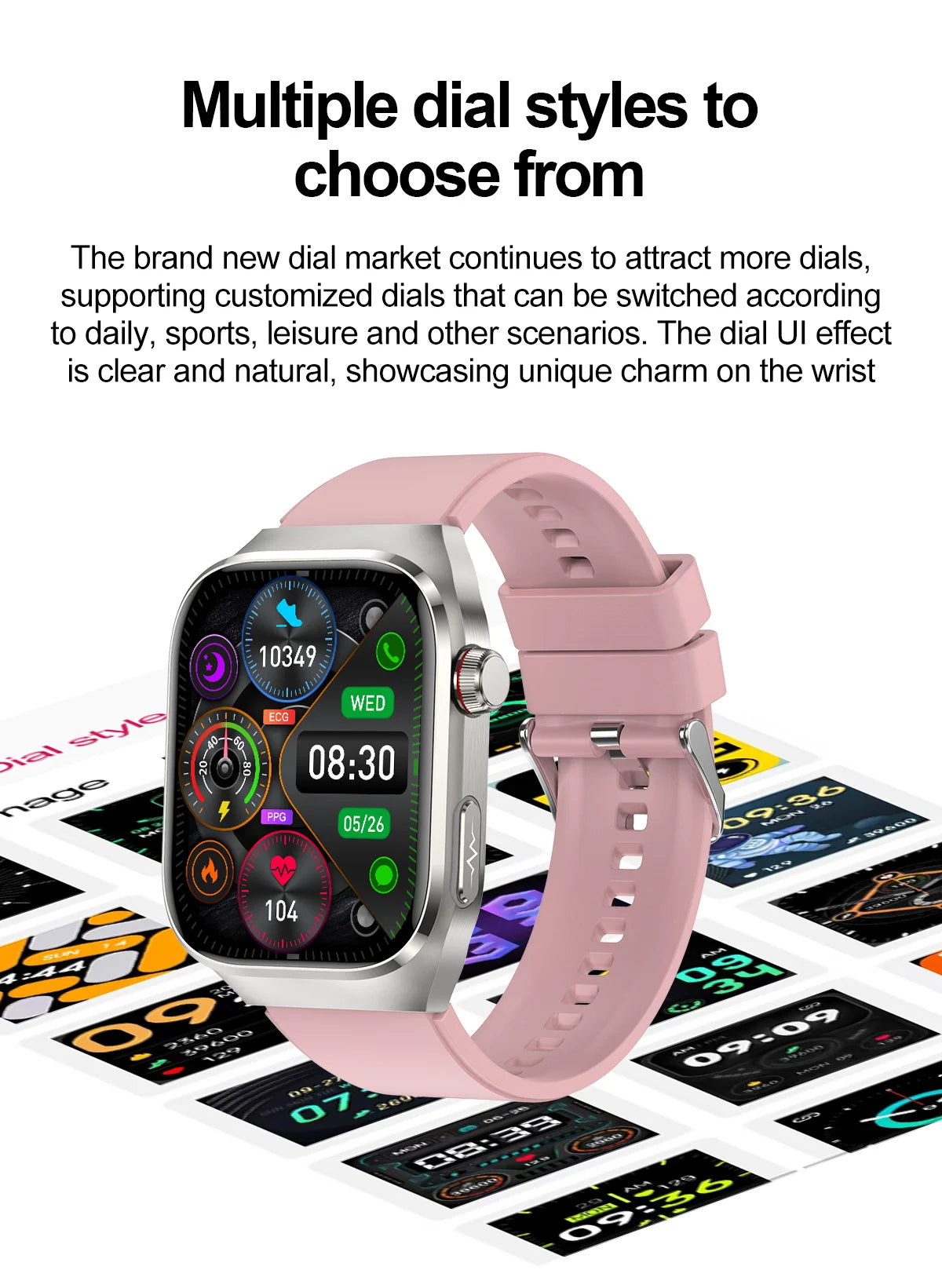 New Blood Pressure Uric Acid Body Fat Smartwatch Micro Physical Examination Five Organ Health Watches Bluetooth Call Smart Watch