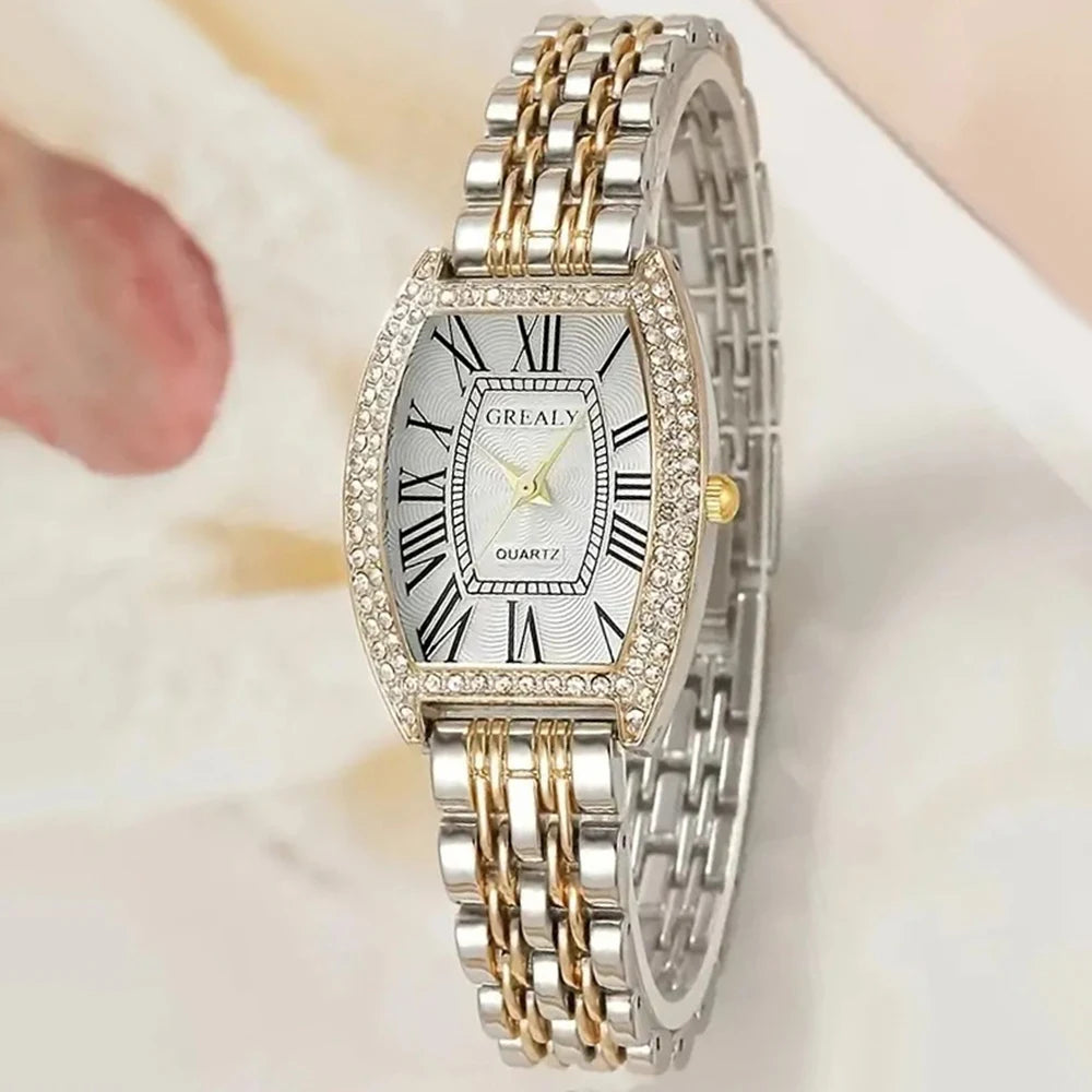 New Women Watch Luxury Rhinestone Watch Fashion Casual Watch Roman Scale Women Quartz Wristwatch Ladies Clock Relogio Feminino