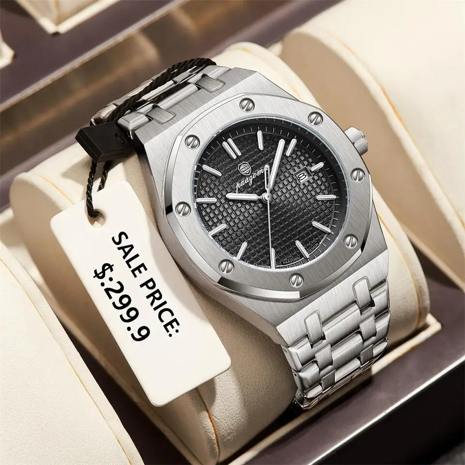PAAZOMU Top Luxury Man Watch Waterproof Luminous Date Men Watch Stainless Steel Male Clock Sport Fashion Men's Quartz Watches