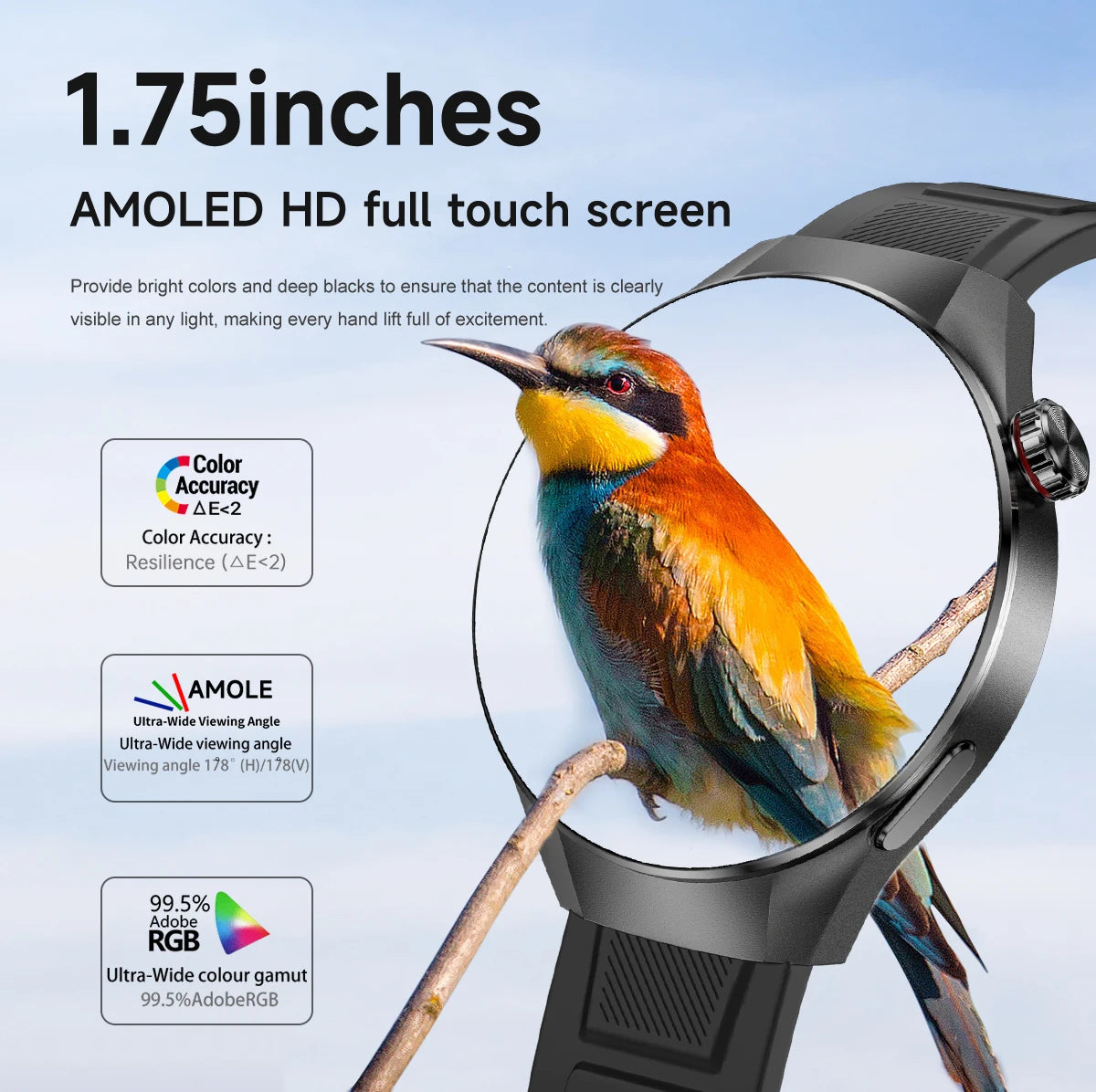 2025 New Watch G5 PlUS Smart Watch Men 1.75"AMOLED Screen GPS Track Compass Heart Rate Bluetooth Call SmartWatch For Android IOS