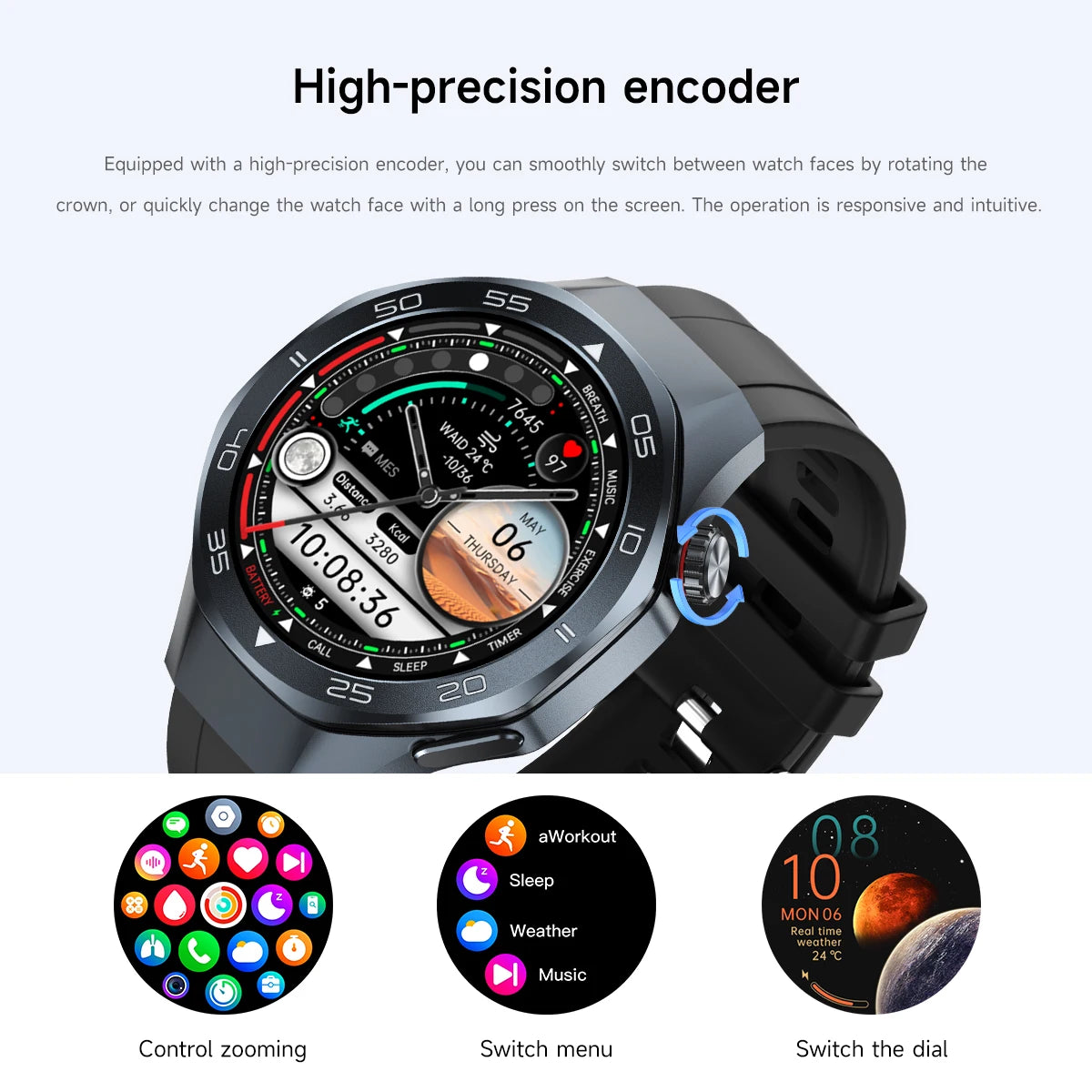 2025 New Watch5 GPS Sports Smart Watch 1.53-inch Sapphire Glass HD Screen Compass Heart Rate Bluetooth Call Smartwatch Men Women